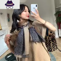 韩国东大门薄款围巾女冬季长款披肩春秋外搭丝巾女纱巾围脖百搭潮 FISH BASKET