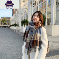 围巾2021冬季新款女韩版丝巾秋冬款洋气时尚格子针织护颈围脖 FISH BASKET