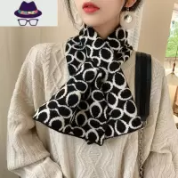 毛线针织小围巾短款女秋冬季韩版百搭冬天保暖护颈交叉围脖ins FISH BASKET
