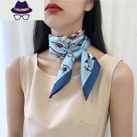 春秋冬季款韩国小方巾丝巾女百搭洋气时尚装饰文艺发带小领巾围巾 FISH BASKET