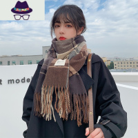 2021年新款韩版围巾女冬季百搭格子网红日系可爱少女学生围脖男 FISH BASKET