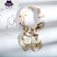 方巾女韩国百搭秋冬季文艺复古纱巾ins小丝巾日系春秋薄长条围巾 FISH BASKET