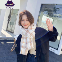 秋冬季仿围巾女披肩双面两用韩版格子ins学生百搭保暖围脖潮 FISH BASKET