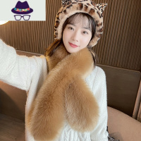 冬季新款毛毛交叉大围巾皮草毛领子仿狐狸学生保暖加厚围脖女 FISH BASKET