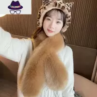 冬季新款毛毛交叉大围巾皮草毛领子仿狐狸学生保暖加厚围脖女 FISH BASKET