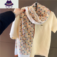 棉麻围巾女士冬季韩版百搭秋冬长款纱巾薄款春秋丝巾洋气时尚披肩 FISH BASKET