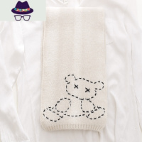 针织小熊冬季厚款保暖围巾韩版纯欲风百搭小清新年轻人学生围脖女 FISH BASKET