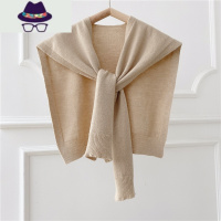 秋冬季空调房外搭加厚针织大披肩假领子护颈椎保暖打结围巾两用女 FISH BASKET