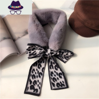 秋冬季围巾百搭韩版仿獭彩色豹纹飘带毛绒网红围脖保暖毛领 FISH BASKET