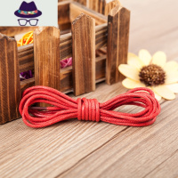 太阳花鞋带圆皮鞋鞋带女男酒红色鞋带休闲细鞋带大红色马丁靴鞋带 FISH BASKET