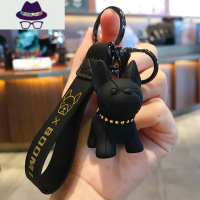 法斗小狗钥匙扣女可爱斗牛犬钥匙链网红汽车钥匙挂件精致书包挂饰 FISH BASKET