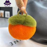 真獭小柿子汽车钥匙扣挂件ins可爱毛绒球书包包挂饰生日礼物 FISH BASKET
