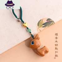发财有鹿一路平安檀木小鹿汽车钥匙扣挂件男女可爱手机链创意礼物 FISH BASKET