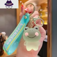 水晶腮红兔子钥匙扣女精致可爱车钥匙挂饰书包挂件公仔钥匙链 FISH BASKET