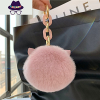 韩国ins网红真獭猫耳朵汽车钥匙扣挂件可爱毛绒包包挂饰毛球 FISH BASKET