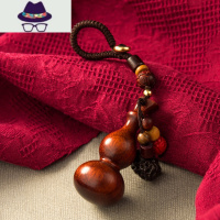 檀木葫芦挂绳钥匙扣挂件汽车链圈环个性创意随身文玩男女把玩挂饰 FISH BASKET