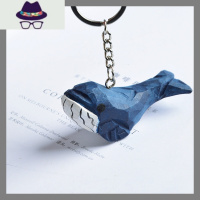 鲸鱼木雕钥匙扣挂件生日礼物送男生女生男朋友背包挂饰圣诞节创意 FISH BASKET