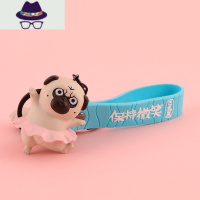 吾皇万睡可爱卡通巴扎黑狗狗公仔钥匙扣情侣款吾皇猫咪书挂件 FISH BASKET