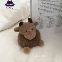 呆萌~ins可爱牛牛毛绒公仔书包挂件丑萌情侣闺蜜礼物钥匙扣挂饰 FISH BASKET