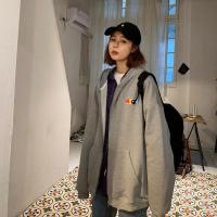 2020春秋韩版薄款200斤胖M连帽bf慵懒风宽松大码女装卫衣外套女潮