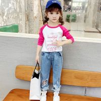 女童打底衫2020新款春装洋气小女孩纯棉上衣中大童春秋长袖T恤潮