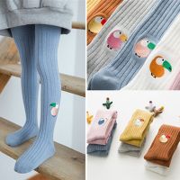 春秋新款儿童连裤袜子刺绣针织棉女宝宝加厚女童打底裤