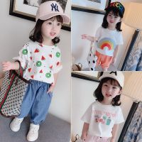 女童短袖T恤纯棉洋气2020新款夏装小孩儿童宝宝夏季韩版时尚上衣