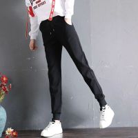 运动裤女休闲裤女学生韩版宽松束脚休闲哈伦黑色裤子女