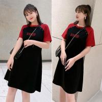 大码女装夏装2020年新款韩版宽松T恤连衣裙胖妹妹mm棉春显瘦裙子