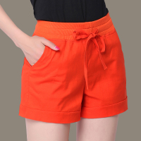 夏季薄款仿棉麻短裤女大码宽松紧腰运动短裤女裤胖MM大码女裤热裤