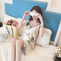 睡裙女2020夏季冰丝韩版学生可爱吊带性感睡裙夏天薄款清新睡衣家居服