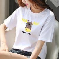 牛奶丝个性女生T恤夏季chic港味上衣短袖女2018新款宽松大码体恤