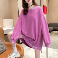 唯逸衣品2020秋季新款大码宽松中长款刺绣薄款套头卫衣女潮流个性