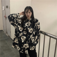 唯逸衣品2020秋季新款韩版港味碎花长袖衬衫女宽松中长款学生衬衣上衣ins