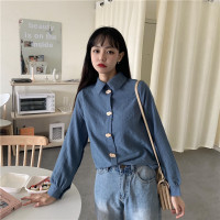 唯逸衣品2020秋季韩版新款设计感小众长袖衬衫女纯色上衣