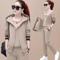 唯逸衣品2020秋季新款马甲三件套韩版长袖卫衣大码休闲运动服套装女