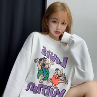 唯逸衣品2020初秋新品薄款圆领卫衣女宽松韩版卡通印花百搭潮