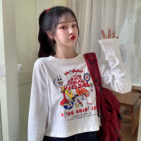 唯逸衣品2020新款泫雅风露肚脐短款长袖百搭圆领T恤女