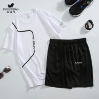 富贵鸟 夏季休闲运动套装男潮流宽松短裤短袖套装两件套
