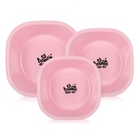 植护 婴儿脸盆宝宝洗脸盆儿童PP盆加厚新生婴儿卡通小脸盆 粉色组合3个(大中小)