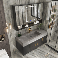 智能岩板大理石浴室柜组合岩石一体盆洗手盆柜卫生间洗脸盆柜组合
