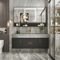 智能岩石一体盆浴室柜组合岩板大理石洗手盆柜卫生间洗脸盆柜组合