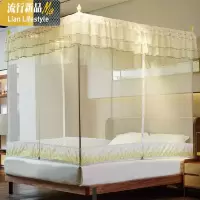 三维工匠蚊帐三开不锈钢坐床式拉链1.5m床蒙古包1.8m米床方顶单双人家用