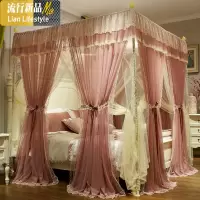 宫廷双层蚊帐家用卧室1.8m落地支架公主风欧式婚庆床幔1.5三开2 三维工匠