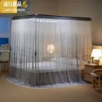网红ins三开蚊帐家用公主风1.5m1.8m床加密加厚双层欧式纹账 三维工匠