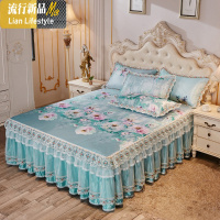冰丝床裙凉席三件套1.8m床可水洗折叠床罩夏凉席机洗床套空调软席 三维工匠凉席/凉枕