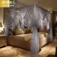 ins网红少女心公主风蚊帐落地简约双人家用1.8m床1.5m米加密加厚 三维工匠