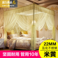 三开蚊帐1.2m1.5m1.8m床双人家用新款公主宫廷加厚加密加厚纹帐 三维工匠