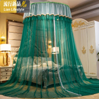 吊顶纹账吸顶圆顶蚊帐公主风双人家用蚊帐1.5m1.8m2米床免安装 三维工匠