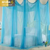 吊顶蚊帐简约1.2m单人1.8m床双人家用免安装加密老式双开蚊帐 三维工匠